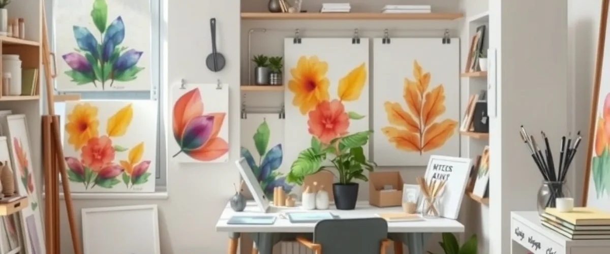 Liz Rogers Watercolor Art Display